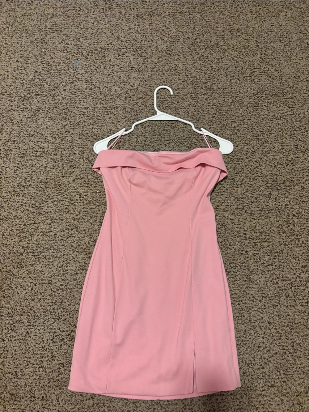 Lena Strapless Fold-Over Light Pink Party Dress